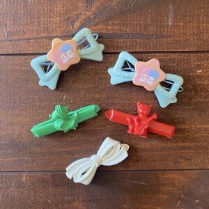 Vintage Sanrio Little Twin Stars Barrettes Goody Hair Clips 1980s Lot Of 5 RARE